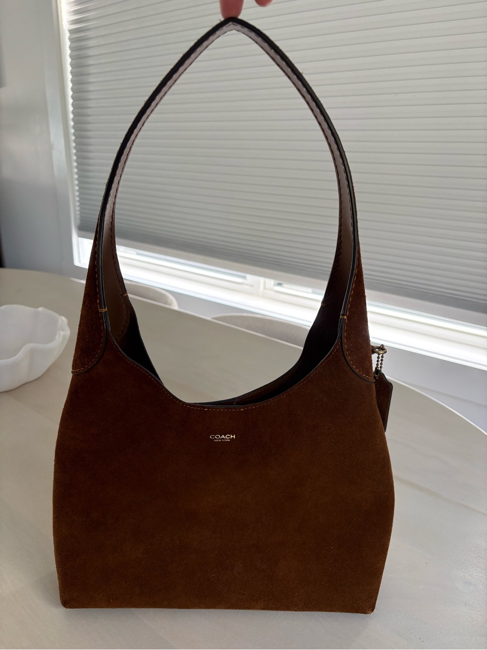Coach Brown Suede Hobo Shoulder Bag